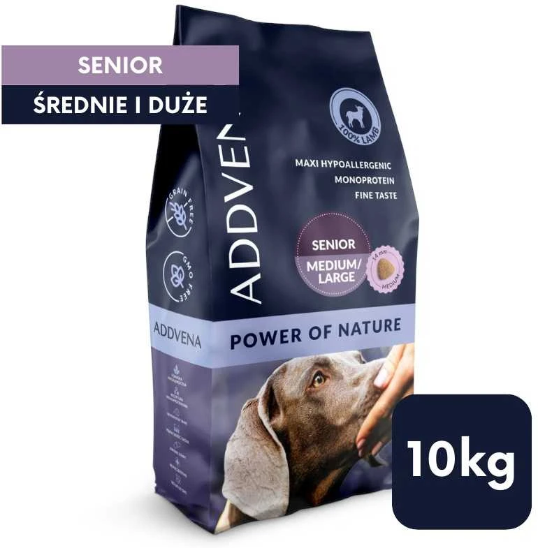 Šunų maistas - ADDVENA Power of Nature Senior Medium/Large ėriena 10kg