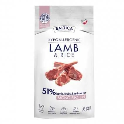 BALTICA Nutraceutic Hypoallergenic M ėriena with ryžiai – sausas Maistas šunims – 3kg