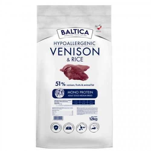 BALTICA Nutraceutic Hypoallergenic Medium breeds Venison with ryžiai – sausas Maistas šunims – 12kg