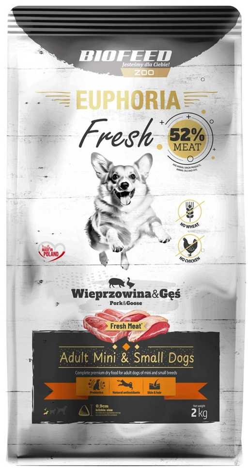 Šunų Maistas - BIOFEED Euphoria Fresh Mini & Small Kiauliena su Žąsimi 2kg