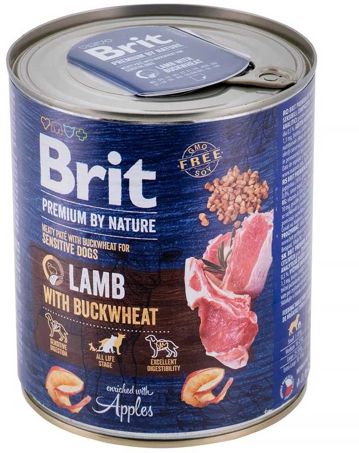 Brit Premium by Nature konservai šunims ėriena with Buckwheat 800g