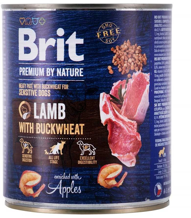 Brit Premium by Nature konservai šunims ėriena with Buckwheat 800g