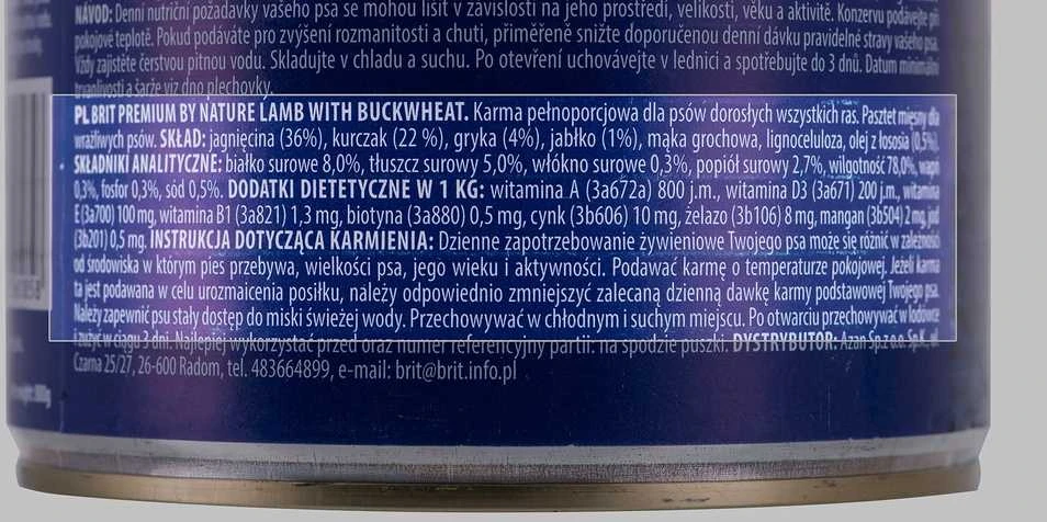 Brit Premium by Nature konservai šunims ėriena with Buckwheat 800g