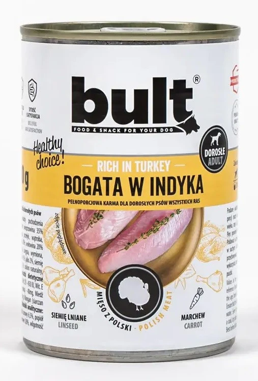BULT Rich in kalakutiena - Wet dog food - 800g
