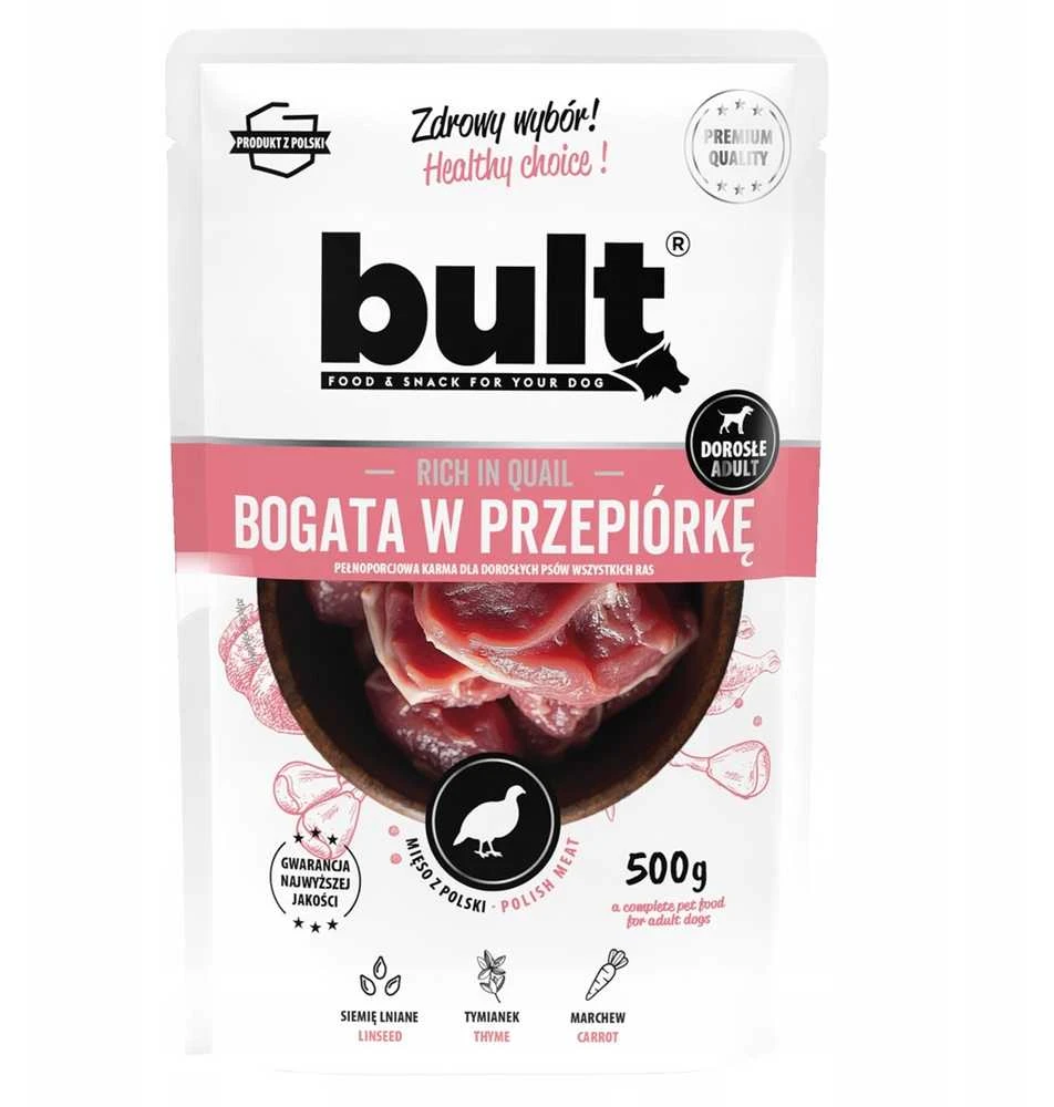 Šunų maistas - BULT Turtingas putpelių šlapias šunų maistas 500g be glitimo