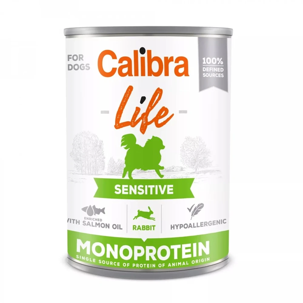 CALIBRA LIFE Sensitive rabbit – drėgnas Maistas šunims – 0,4kg