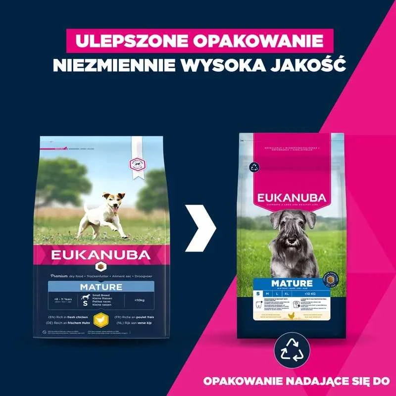 EUKANUBA Premium nutrition mature Small breed vištiena – sausas Maistas šunims – 3kg