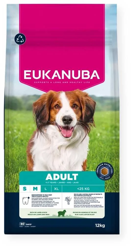 EUKANUBA Adult Small/Medium Rich in su ėriena ir ryžiais - dry dog food - 12kg