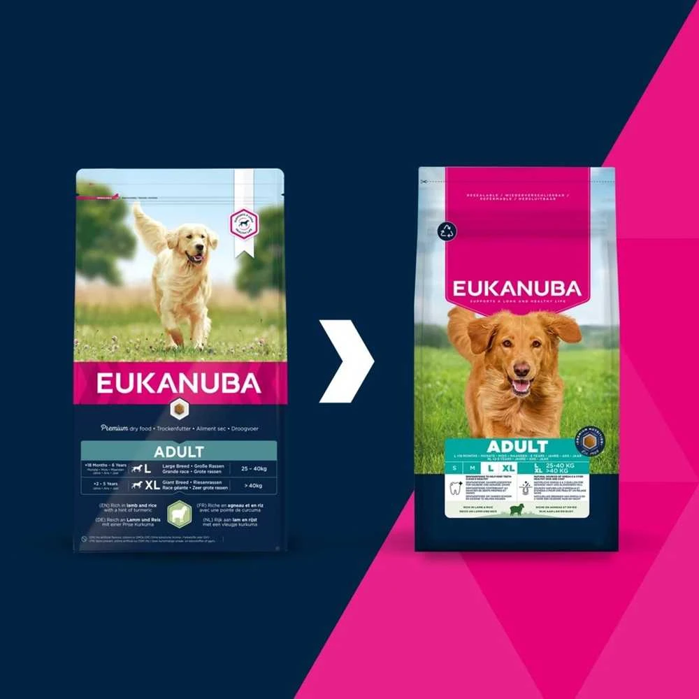 Eukanuba Life Care sausas pašaras didelių veislių šunims su ėriena ir ryžiais, L, 12 kg