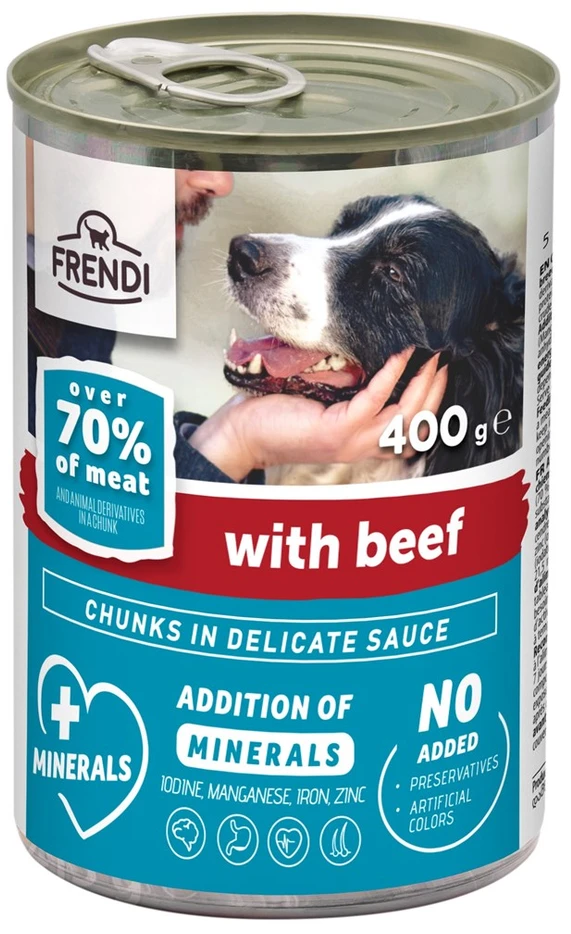 FRENDI with jautiena chunks in delicate sauce – šlapias Maistas šunims – 400g