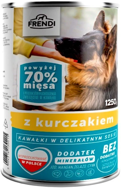 FRENDI su vištienos gabaliukais subtiliame padaže - šlapias šunų maistas - 1250g