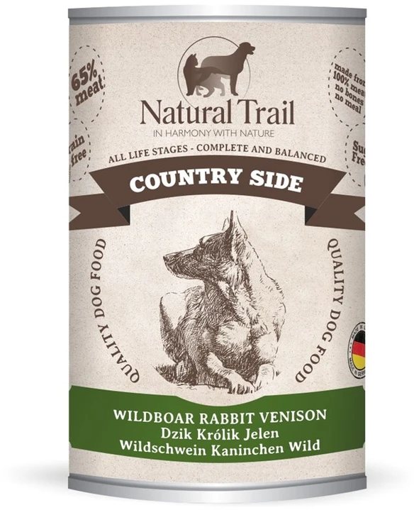Wild NATURAL TRAIL Country Side šerniena triušiena Deer - Wet Dog Food - 400g
