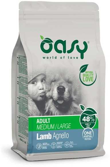 Šunų maistas - Oasy One Animal Protein Adult Medium/Large ėriena 10kg