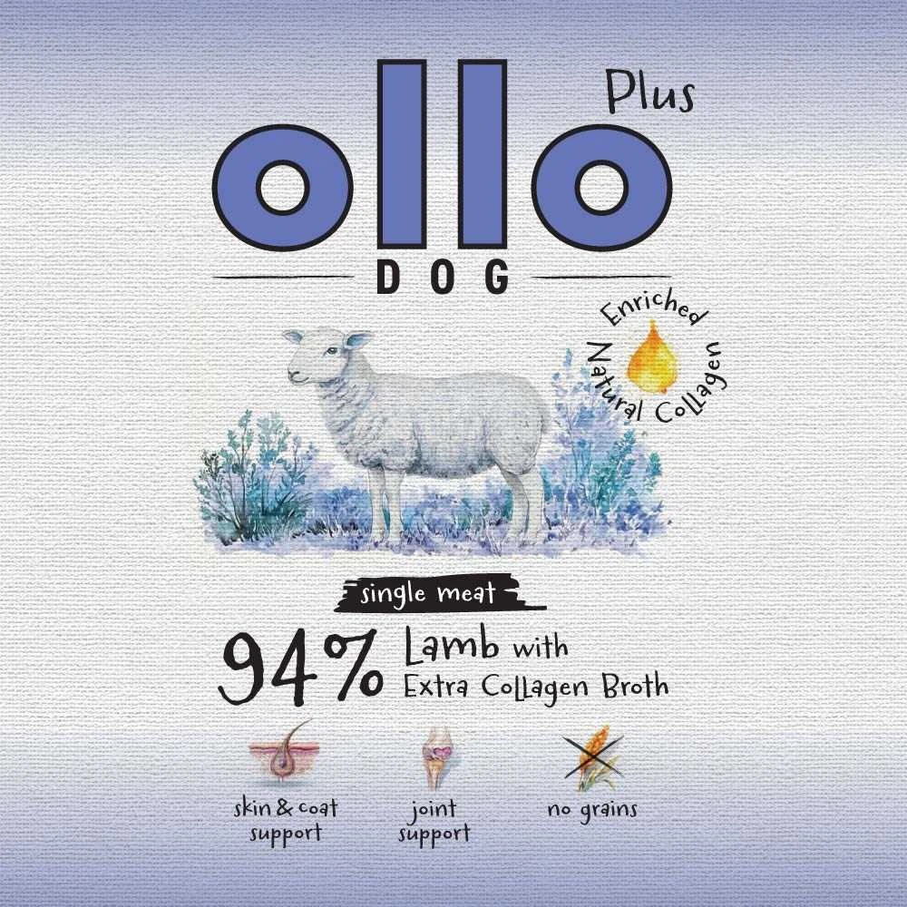 OLLO Plus Collagen ėriena – drėgnas ėdalas šunims – 400g
