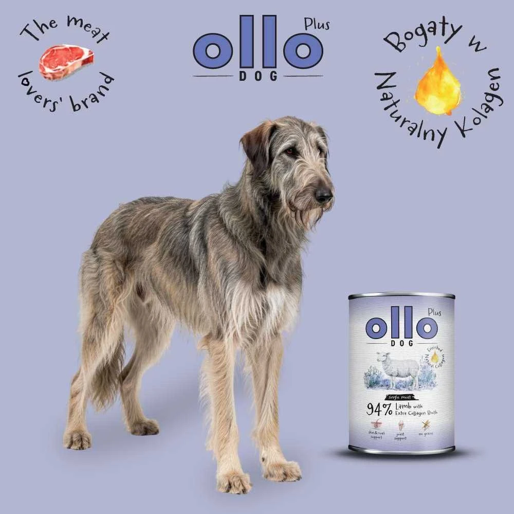 OLLO Plus Collagen ėriena – drėgnas ėdalas šunims – 400g