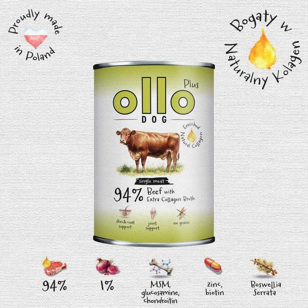 OLLO Plus Collagen jautiena – drėgnas ėdalas šunims – 400g
