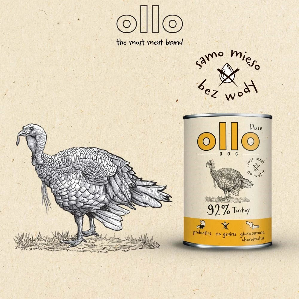 OLLO Pure kalakutiena - wet dog food - 850g
