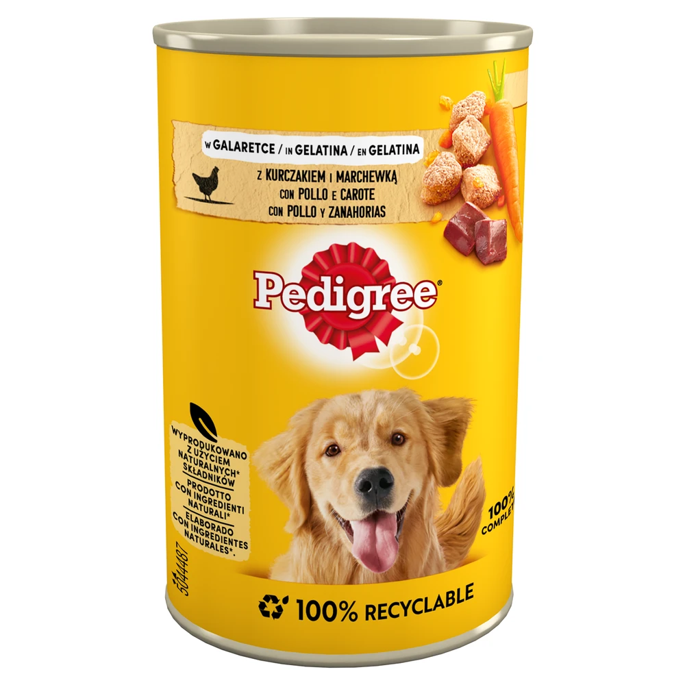Pedigree Veislė su vištiena ir morkomis želė 400g