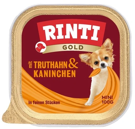 RINTI Gold Mini kalakutiena with rabbit – drėgnas ėdalas šunims – 100g