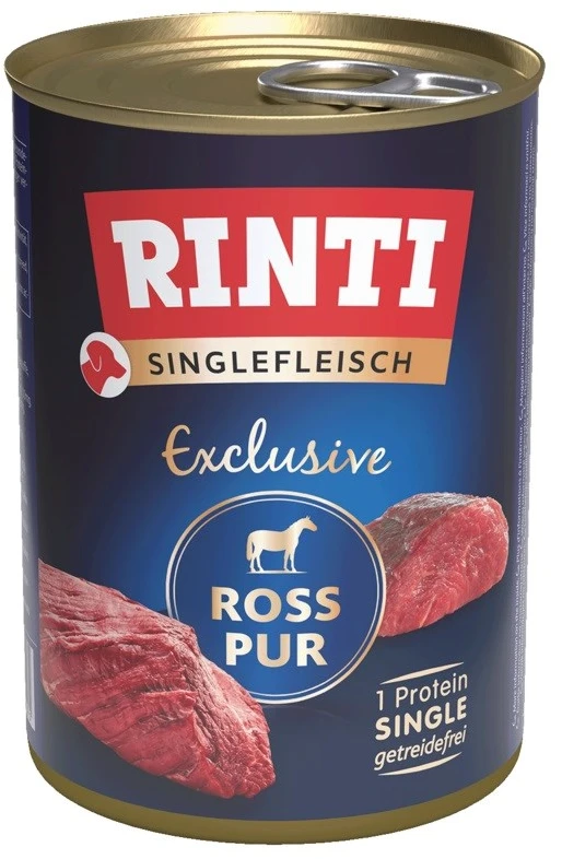 RINTI Singlefleisch Exclusive Horse – drėgnas ėdalas šunims – 400g