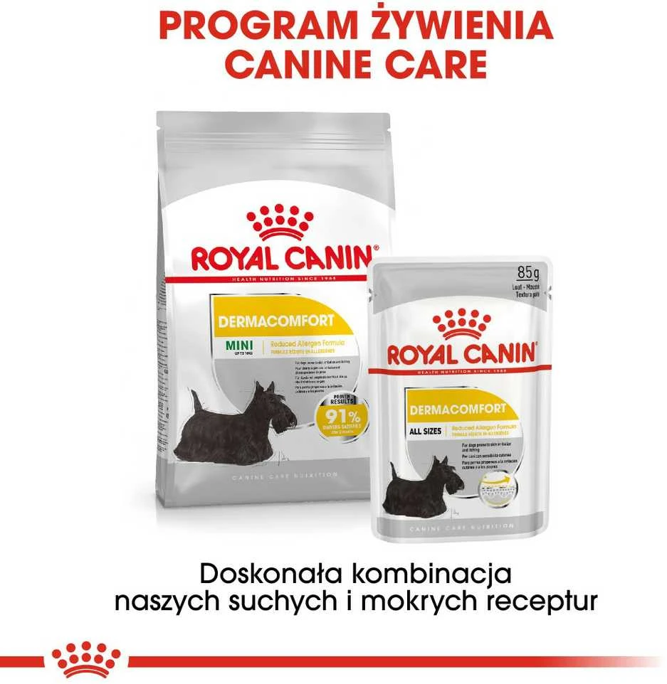 ROYAL CANIN CCN MINI DERMA 3kg, mažų veislių, suaugusių, jautrią odą turinčių šunų sausas pašaras