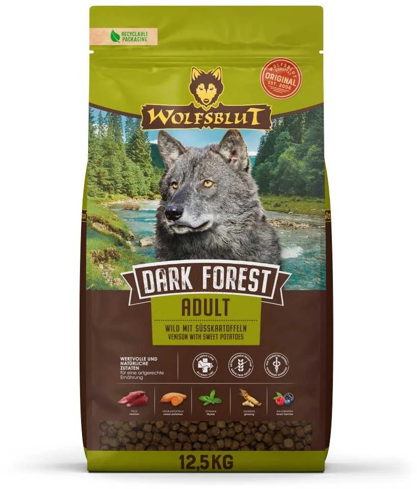 Šunų Maistas - WOLFSBLUT Dark Forest Venison Sausas 12.5kg Jautriems Skrandžiams