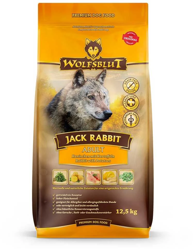 Šunų Maistas - WOLFSBLUT Jack triušiena Sausas Šunų Maistas 12.5kg Be Glitimo Be Grūdų