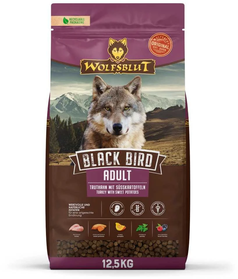 Šunų Maistas - WOLFSBLUT Juodas Bird Turkijos Sausas Maistas 12.5kg Be Glitimo Be Grūdų