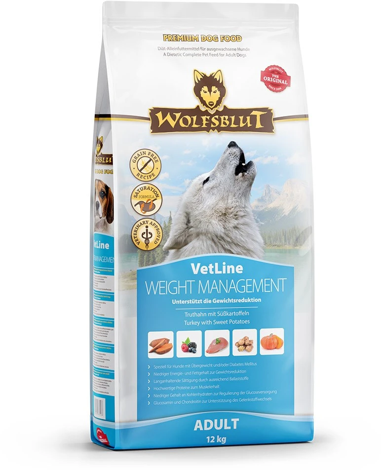 WOLFSBLUT VetLine Weight Management kalakutiena – sausas Maistas šunims – 12kg