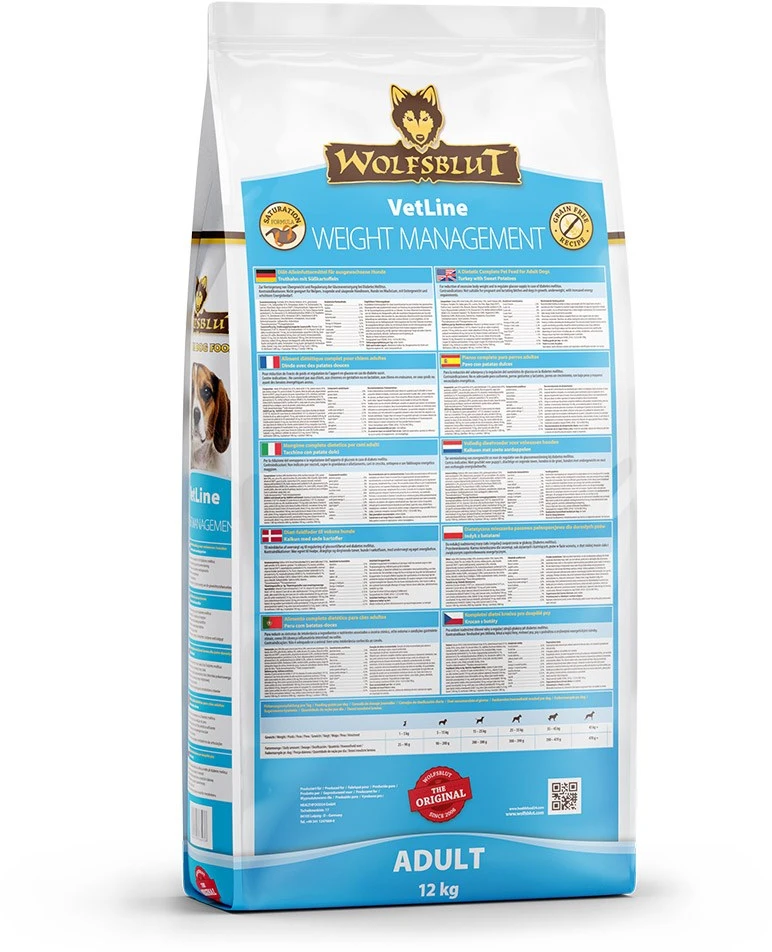 WOLFSBLUT VetLine Weight Management kalakutiena – sausas Maistas šunims – 12kg