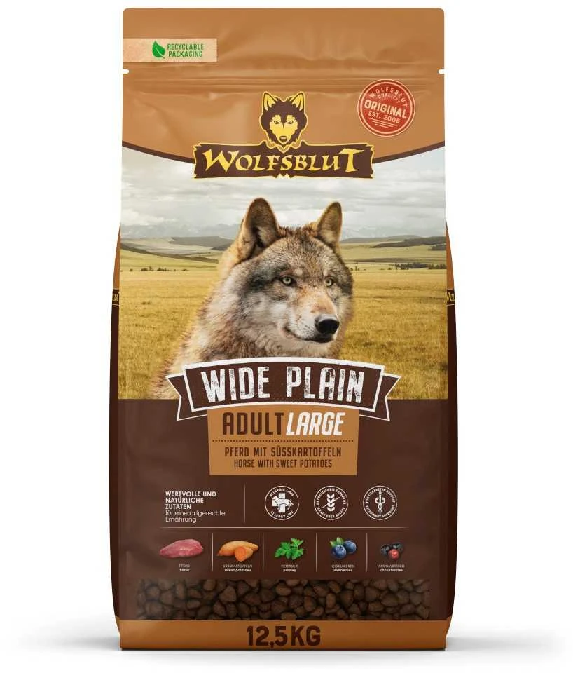 Šunų Maistas - WOLFSBLUT Wide Plain Large Breed Horse 12.5kg Be Grūdų