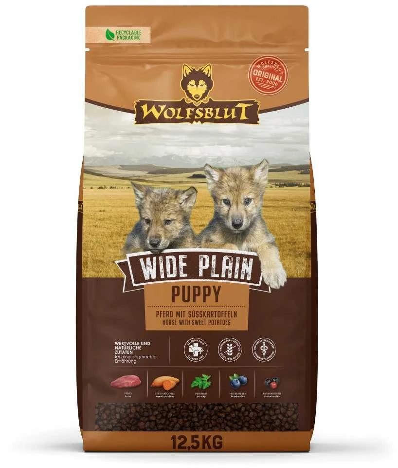 Šunų Maistas - WOLFSBLUT Wide Plain Puppy Horse & Sweet bulvės 12.5kg