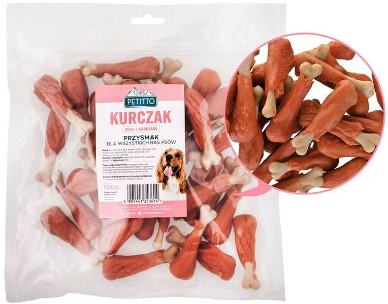 PETITTO - Udka su vištiena -Skanėstas šuniui - 500g
