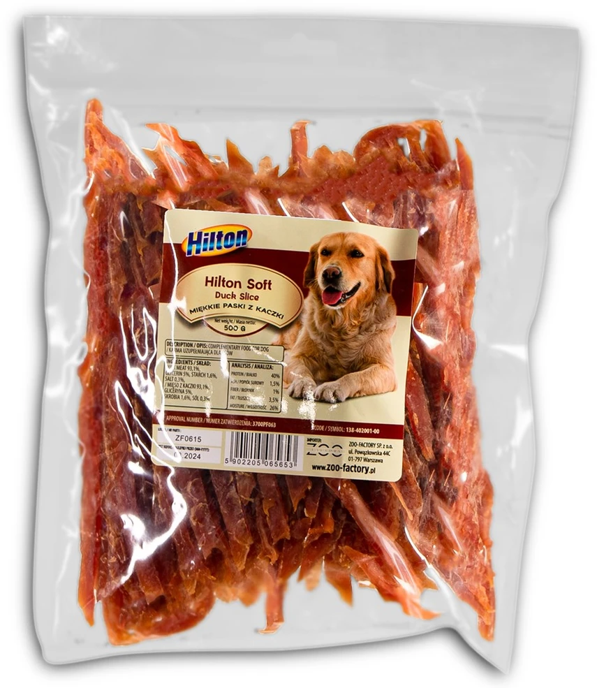 HILTON Soft Duck Slice - skanėstas šuniui - 500g