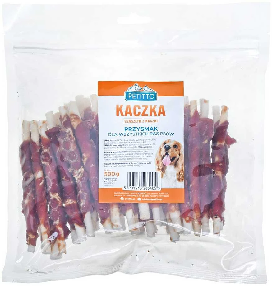PETITTO Duck kebab - dog treat - 500g