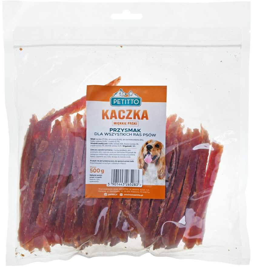 PETITTO Duck Soft stripes - skanėstas šuniui - 500g