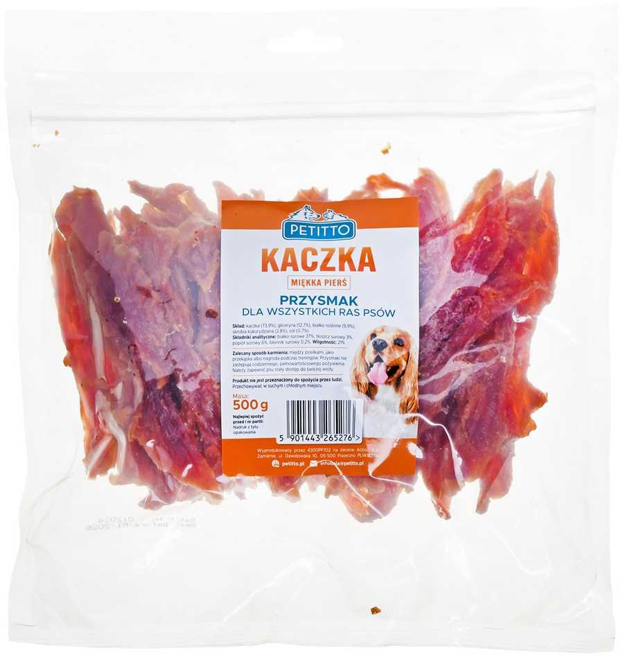PETITTO Minkšta anties krūtinėlė - skanėstas šuniui - 500g