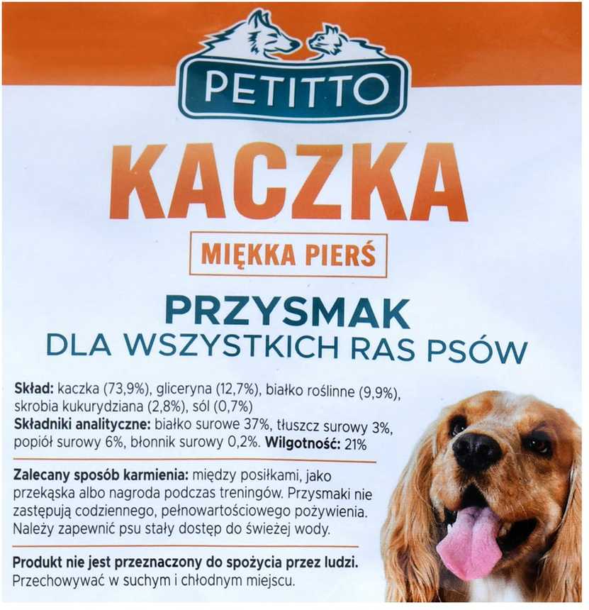 PETITTO Minkšta anties krūtinėlė - skanėstas šuniui - 500g