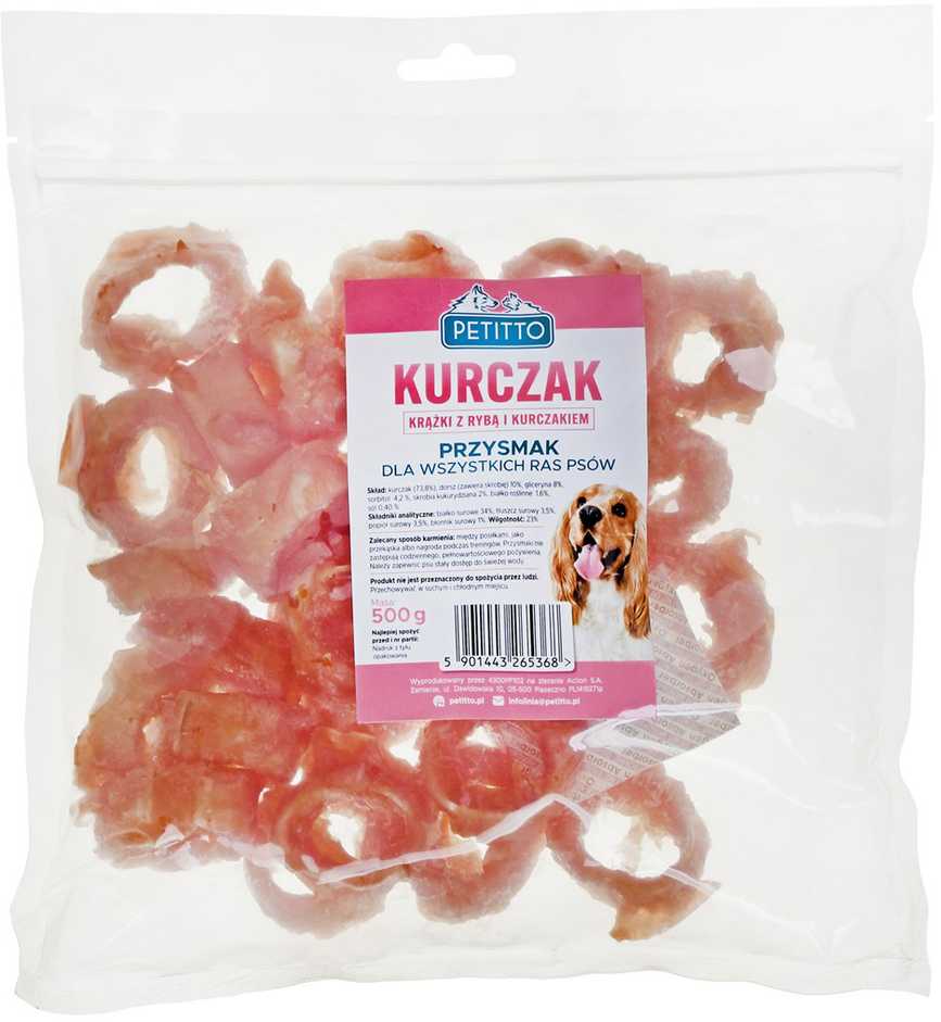 Šunų Skanėstai - Petitto Žuvies ir Vištienos Žiedai - 500g