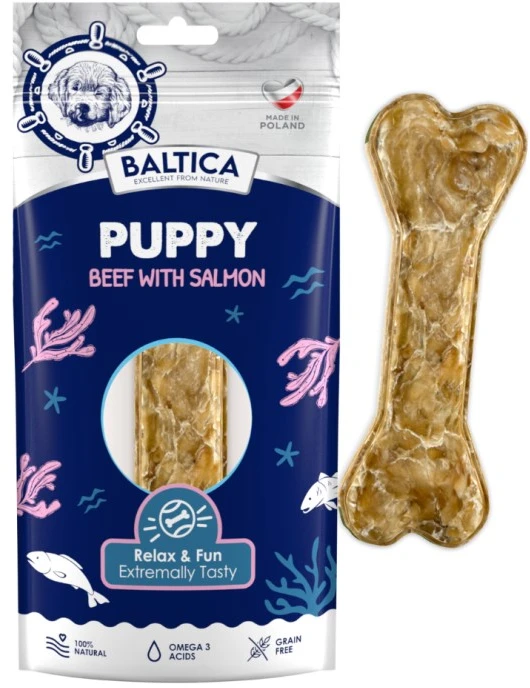 BALTICA Puppy Beef with salmon – kramtomas skanėstas šunims – 1