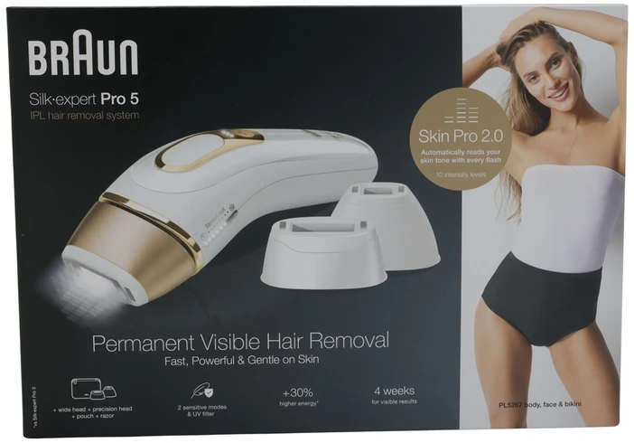 Braun Silk-expert Pro Silk·expert Pro 5 PL5267 Intensyviai pulsuojanti šviesa (IPL) Auksinė, Baltas