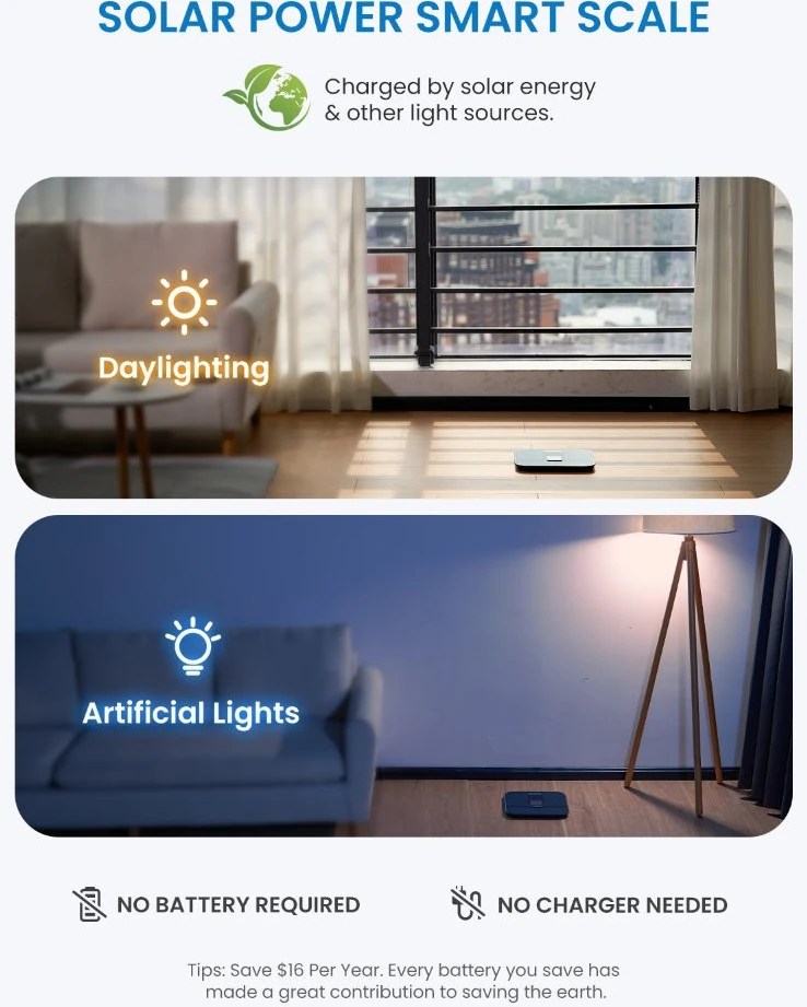 Svarstyklės RENPHO Elis Solar 2 Smart Scale Juodas