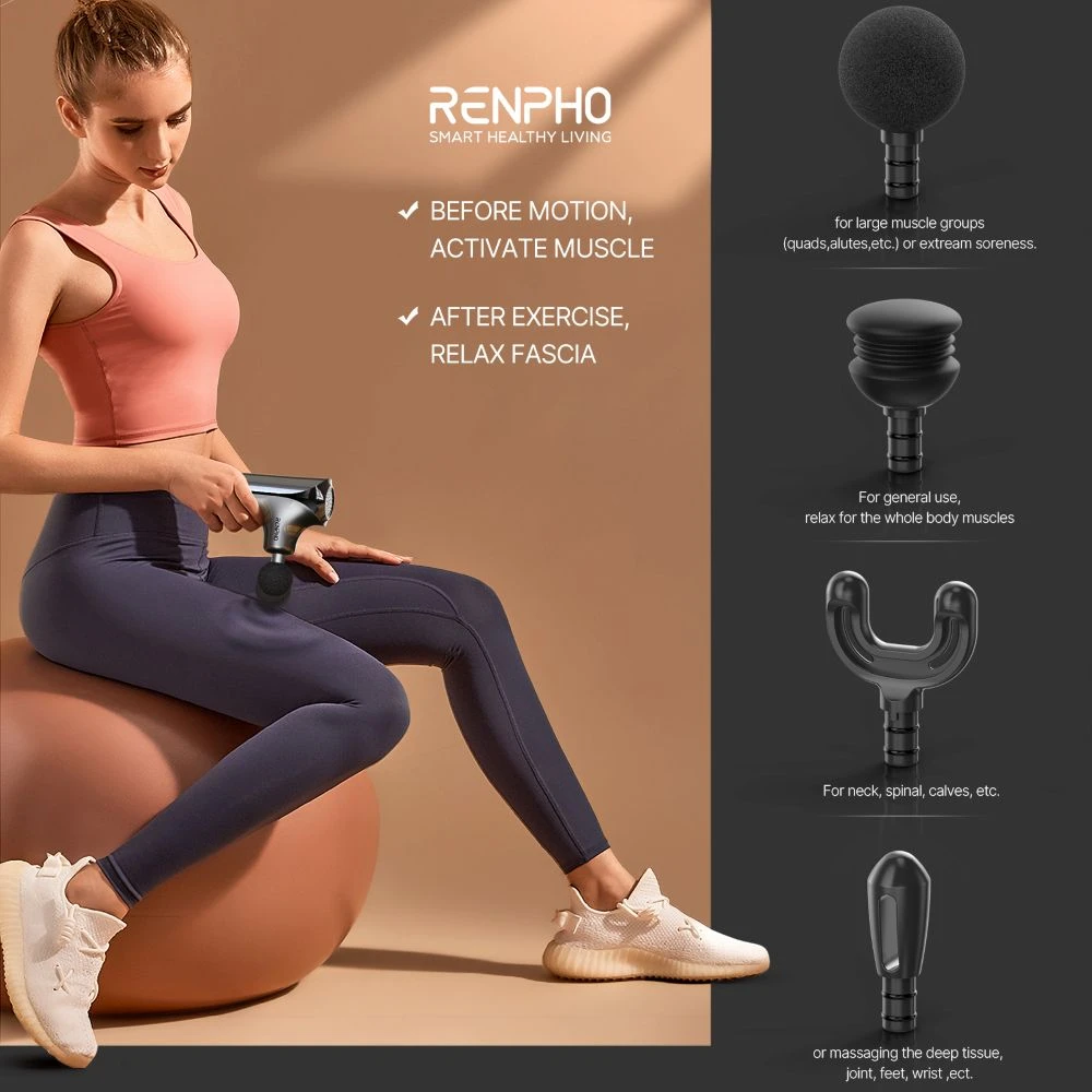 Masažuoklis - RENPHO Mini GM173, 5 Greičių Lygiai, 240 Min Baterijos Gyvenimas, Juoda