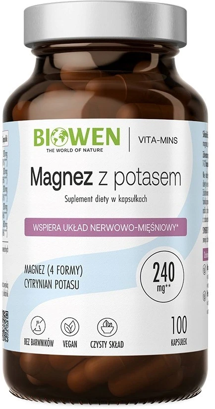 Sveikatos papildas - Biowen Magnis 4X Su Kalciu, 100 Kapsulių