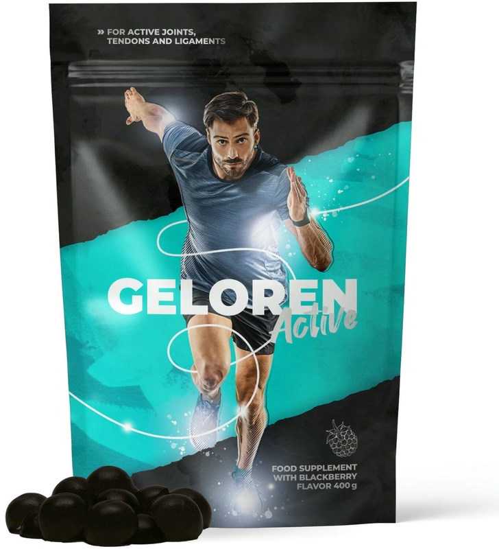 Sveikatos papildas - GELOREN Active Blackberry Gummies (CONTIPRO, 90 vnt, kolagenas, vitaminas C)