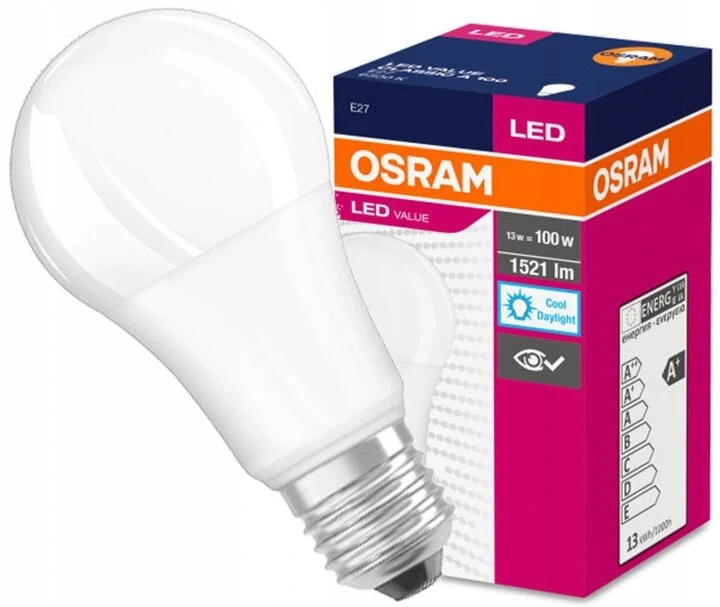 Šviesos Lempa - ZAR.LED 13W E27 1521 Liumenų 6500K Šaltai Balta