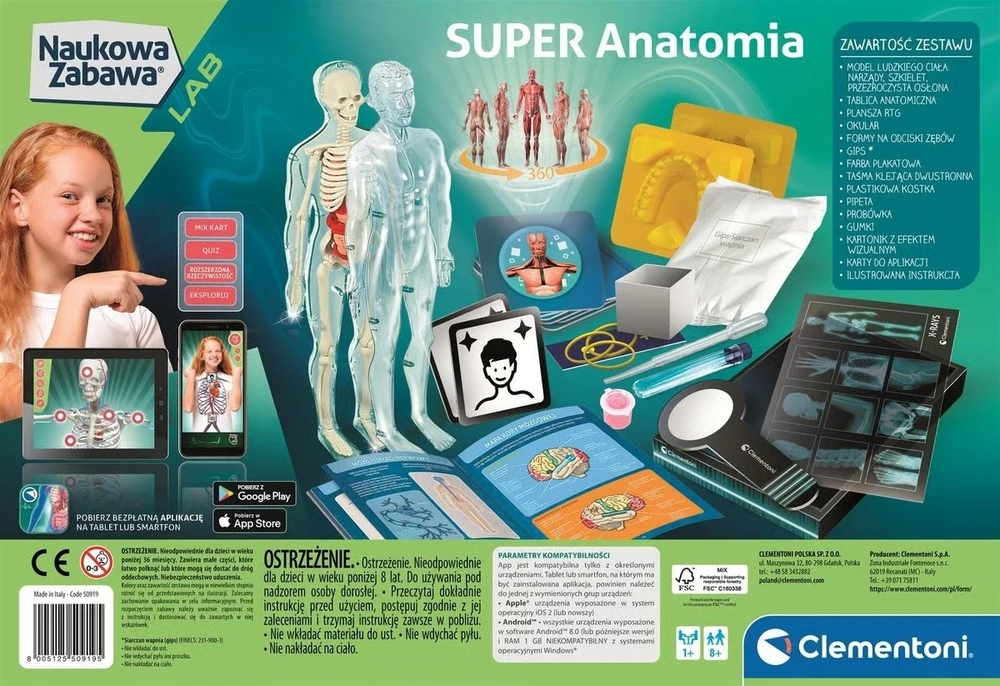 Naukowa Mokslo pramogos Super anatomija lenkų kalba Clementoni 50919