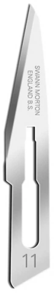 Swann-Morton CARBON STEEL Chirurginiai peiliai (Skalpeliai) No.11 - 100vnt/1dėžutė