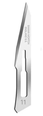 Swann-Morton CARBON STEEL Chirurginiai peiliai (Skalpeliai) No.11 - 100vnt/1dėžutė