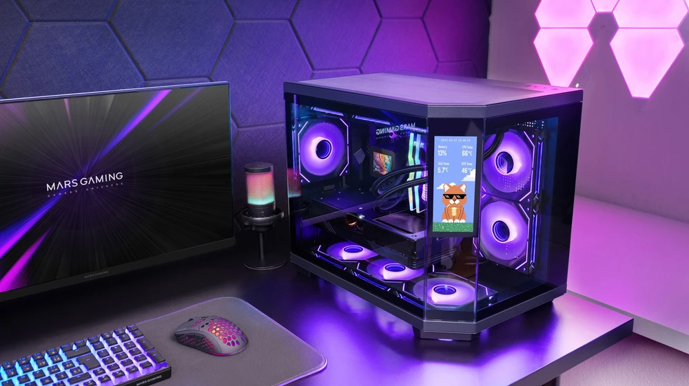 „Tacens Mars Gaming MC3TCORELCDM“ kompiuterio korpusas, mini bokštas, juodas